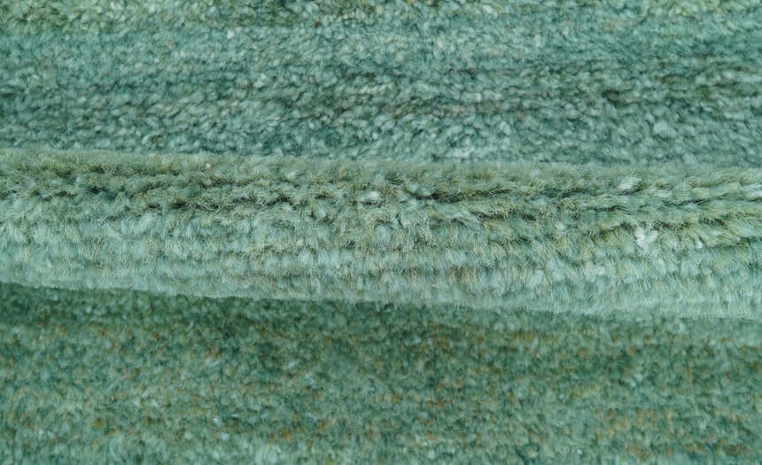 Solid Green Hand knotted Contemporary Custom Made wool Area Rug