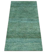 Solid Green Hand knotted Contemporary Custom Made wool Area Rug