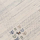 Solid Ivory Border Patterns Hand Loomed Wool Area Rug