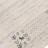 Solid Ivory Border Patterns Hand Loomed Wool Area Rug