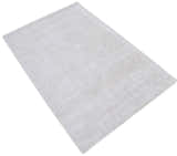 Modern Solid White Hand Made Textured Wool Area Rug