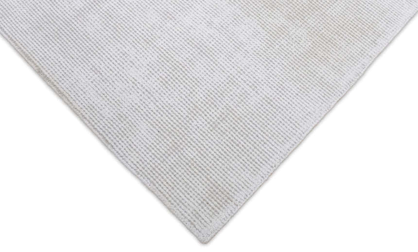 Modern Solid White Hand Made Textured Wool Area Rug