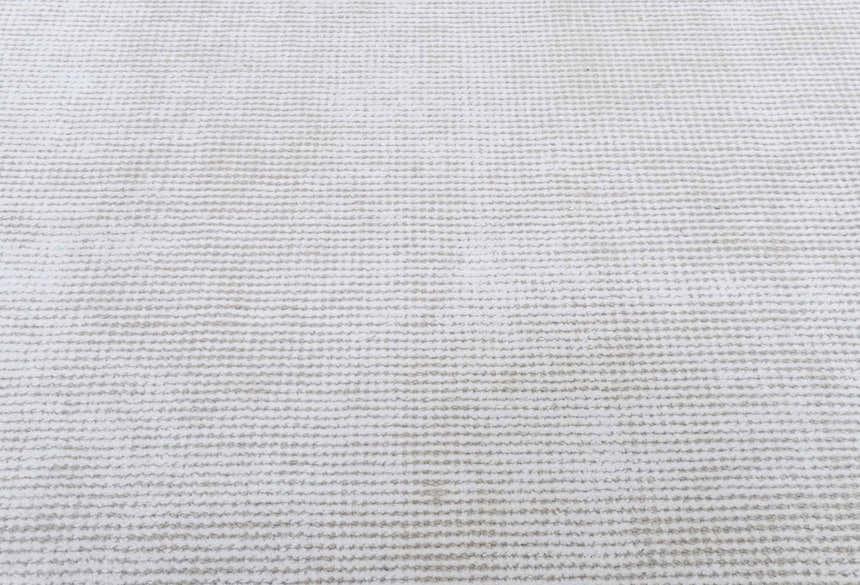 Modern Solid White Hand Made Textured Wool Area Rug