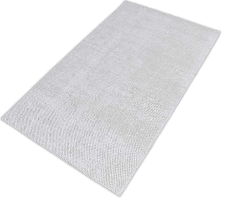 Modern Solid White Hand Made Textured Wool Area Rug