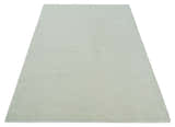 Custom Made Modern Solid Ivory Hand Tufted Wool Rug