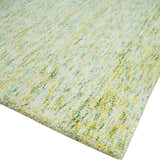 Custom Made Solid Moss Green Ivory and Gold Abstract Hand Tufted Natural Wool Area Rug