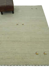 Solid Plain Beige and Charcoal Hand loom Multi size wool area Rug