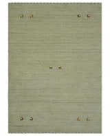 Solid Plain Beige and Charcoal Hand loom Multi size wool area Rug
