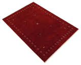 Solid Plain Maroon Geometrical Design Hand loom Custom made wool area Rug