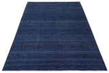 Solid Plane Navy Blue Hand knotted Modern Custom Made wool Area Rug