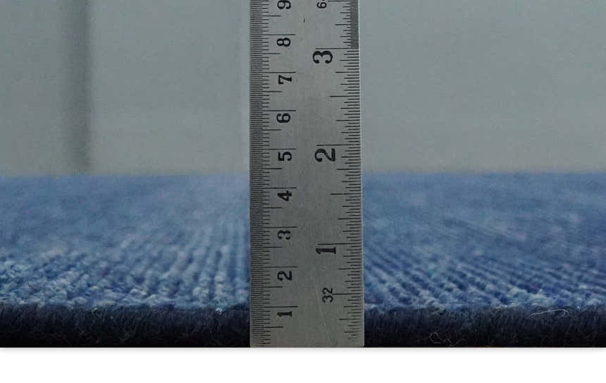 Solid Plane Navy Blue Hand knotted Modern Custom Made wool Area Rug