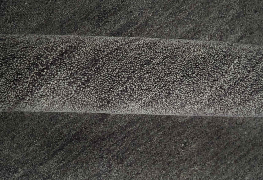 Solid Charcoal Woolen Hand Tufted contemporary area Rug