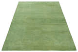 Custom Made solid Green Woolen Hand Tufted contemporary area Rug