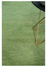 Custom Made solid Green Woolen Hand Tufted contemporary area Rug