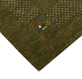 Solid with Border Patterns Hand Loomed Wool Area Rug
