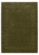 Solid with Border Patterns Hand Loomed Wool Area Rug