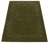 Solid with Border Patterns Hand Loomed Wool Area Rug