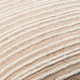 Padrin Tan Fringed Textured Stripe Updated Traditional Cotton Accent Pillow - Clearance