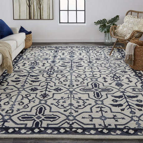Feizy Fallon Traditional Oriental - Gray/Blue/Ivory Area Rug