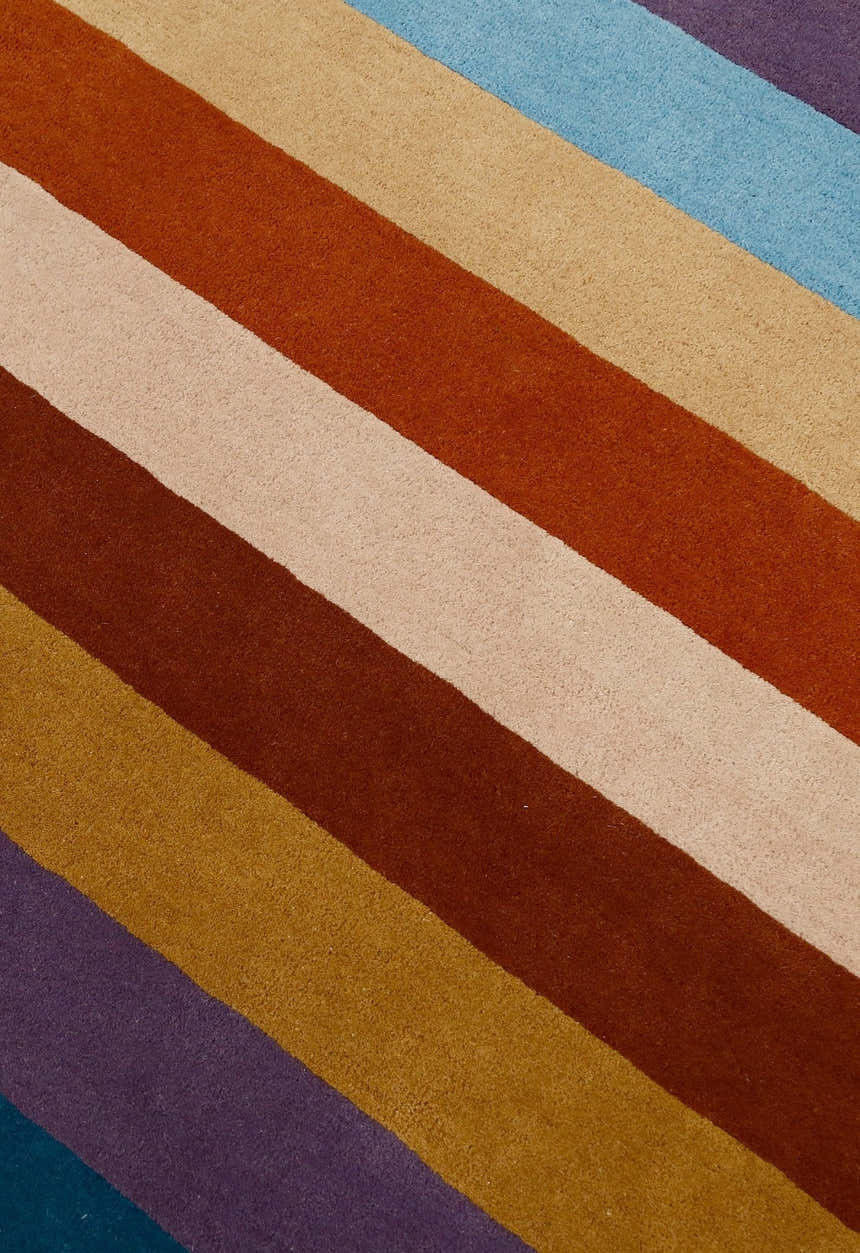Stax Modern Stripes Design Multicolor Hand Tufted 5x8 Wool Rug