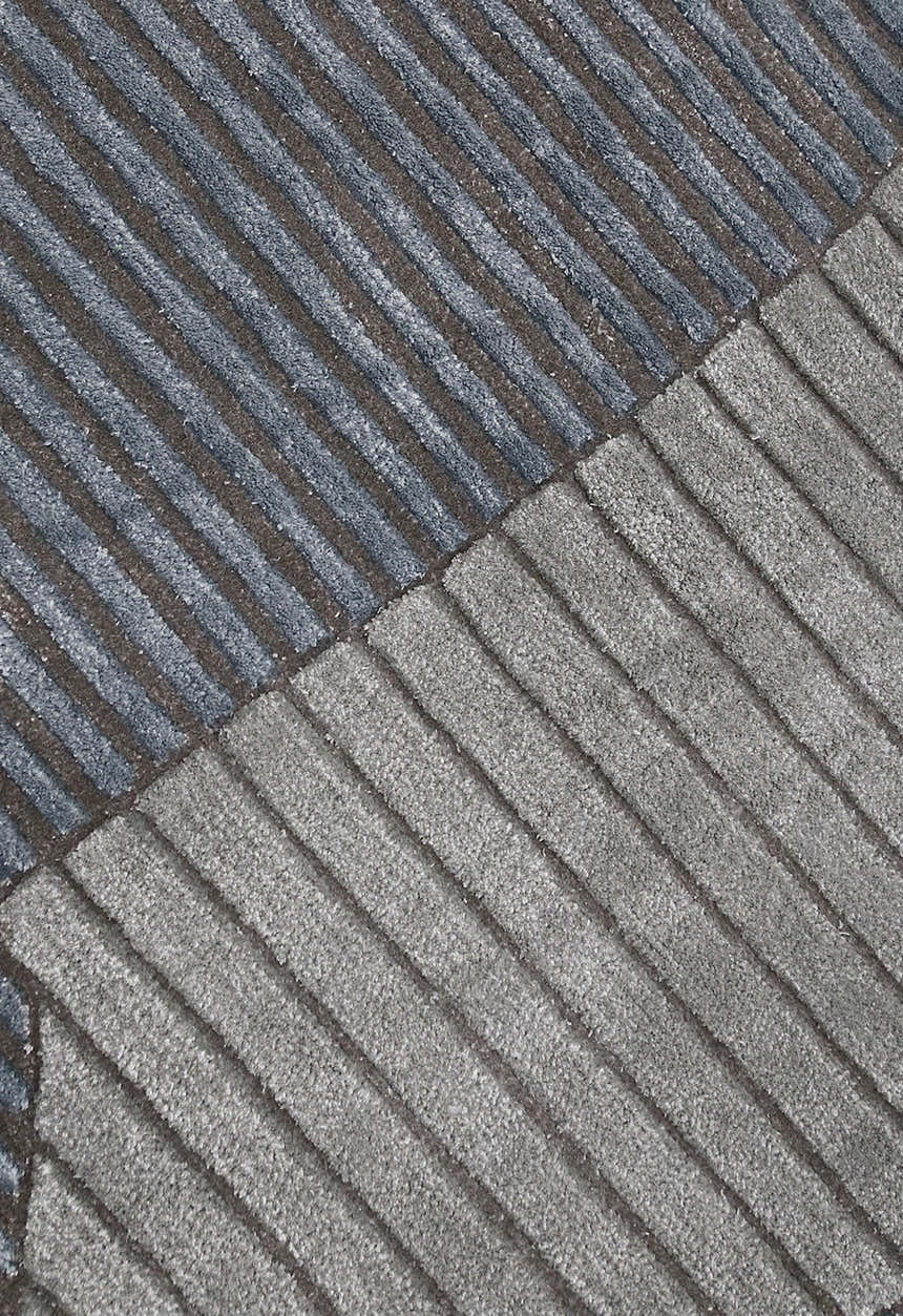 Stone Modern Gray And Silver Hand Tufted 5x7 Wool Area Rug