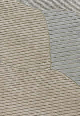 Stone Modern Ripple Beige And Gray Hand Tufted 5x7 Wool Rug