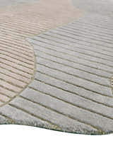 Stone Modern Ripple Beige And Gray Hand Tufted 5x7 Wool Rug
