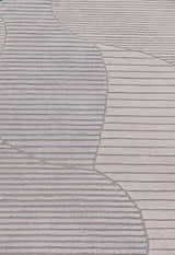 Stone Modern Ripple Lines Gray and Lilac Hand Tufted 5x7 Wool Rug
