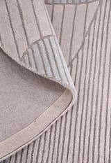 Stone Modern Ripple Lines Gray and Lilac Hand Tufted 5x7 Wool Rug