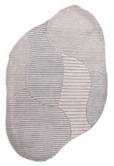 Stone Modern Ripple Lines Gray and Lilac Hand Tufted 5x7 Wool Rug
