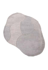 Stone Modern Ripple Lines Gray and Lilac Hand Tufted 5x7 Wool Rug