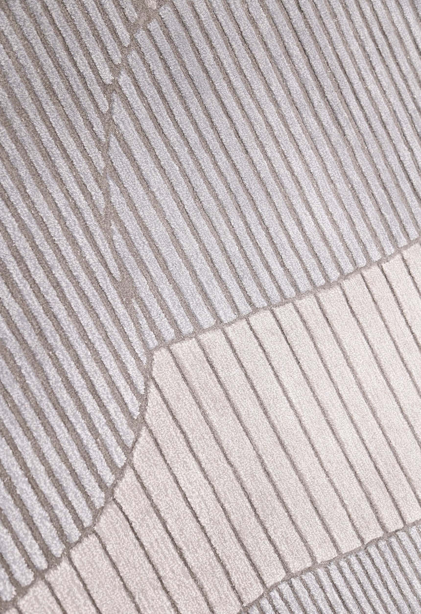 Stone Modern Ripple Lines Gray and Lilac Hand Tufted 5x7 Wool Rug
