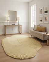 Stone Modern Style Yellow Hand Tufted 5x7 Wool Area Rug