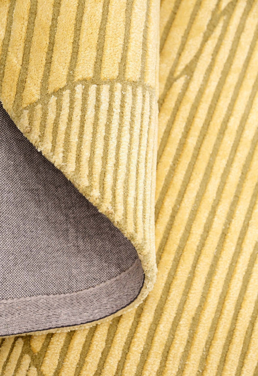 Stone Modern Style Yellow Hand Tufted 5x7 Wool Area Rug