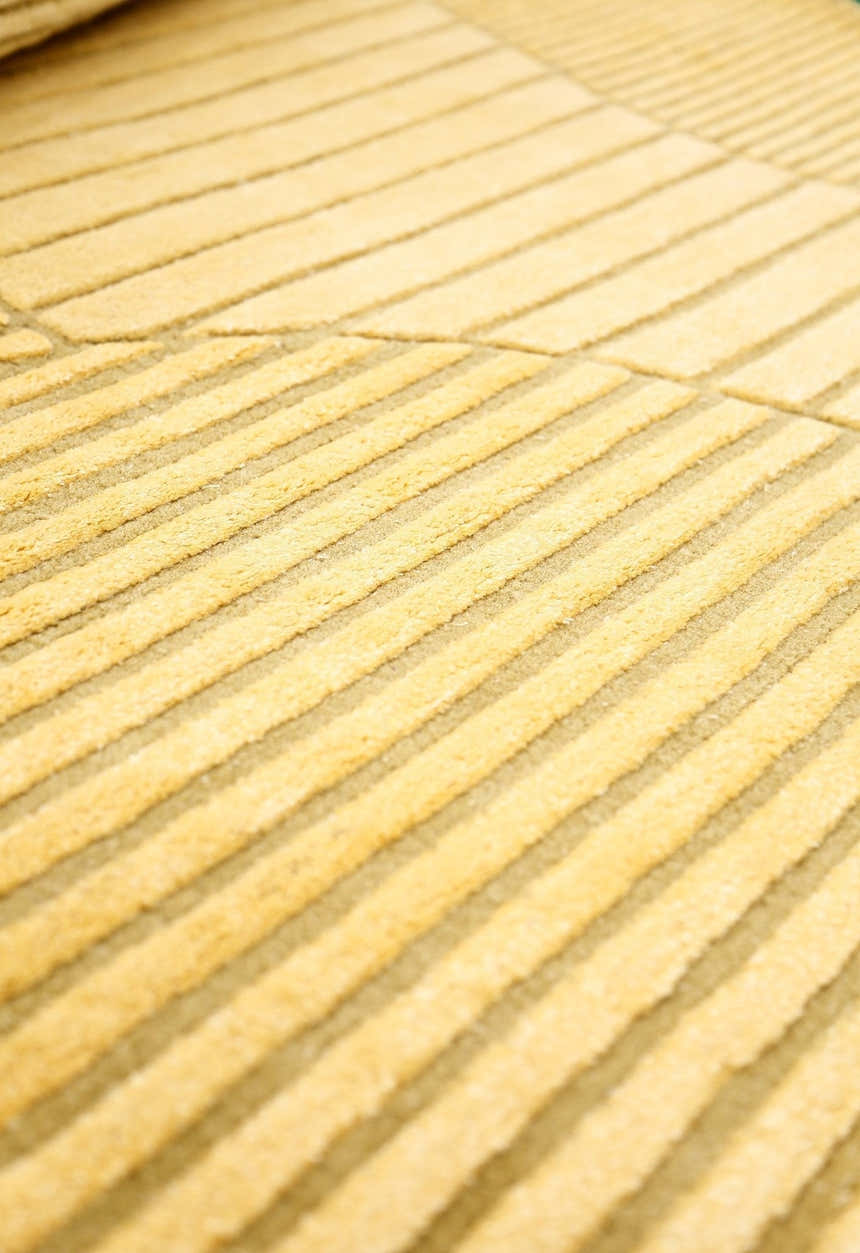 Stone Modern Style Yellow Hand Tufted 5x7 Wool Area Rug