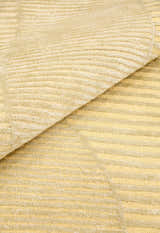 Stone Modern Yellow Ripple Hand Tufted 5x7 Wool Area Rug