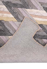 Stripes Pattern Gray Lilac Hand Tufted 4x6 Wool Area Rug