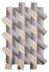 Stripes Pattern Gray Lilac Hand Tufted 4x6 Wool Area Rug