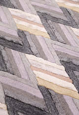 Stripes Pattern Gray Lilac Hand Tufted 4x6 Wool Area Rug
