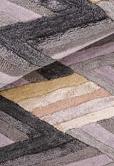 Stripes Pattern Gray Lilac Hand Tufted 4x6 Wool Area Rug