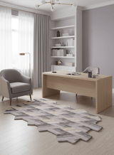Stripes Pattern Gray Lilac Hand Tufted 4x6 Wool Area Rug