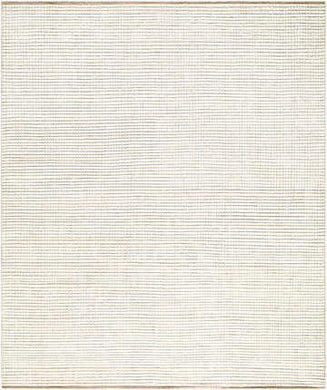 Close-up of the Halina Area Rug. Hand-knotted wool rug in beige, ivory, and sandstone with a subtle grid pattern. Design-Rectangle-810