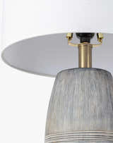Mabayo Ribbed White Ceramic Table Lamp