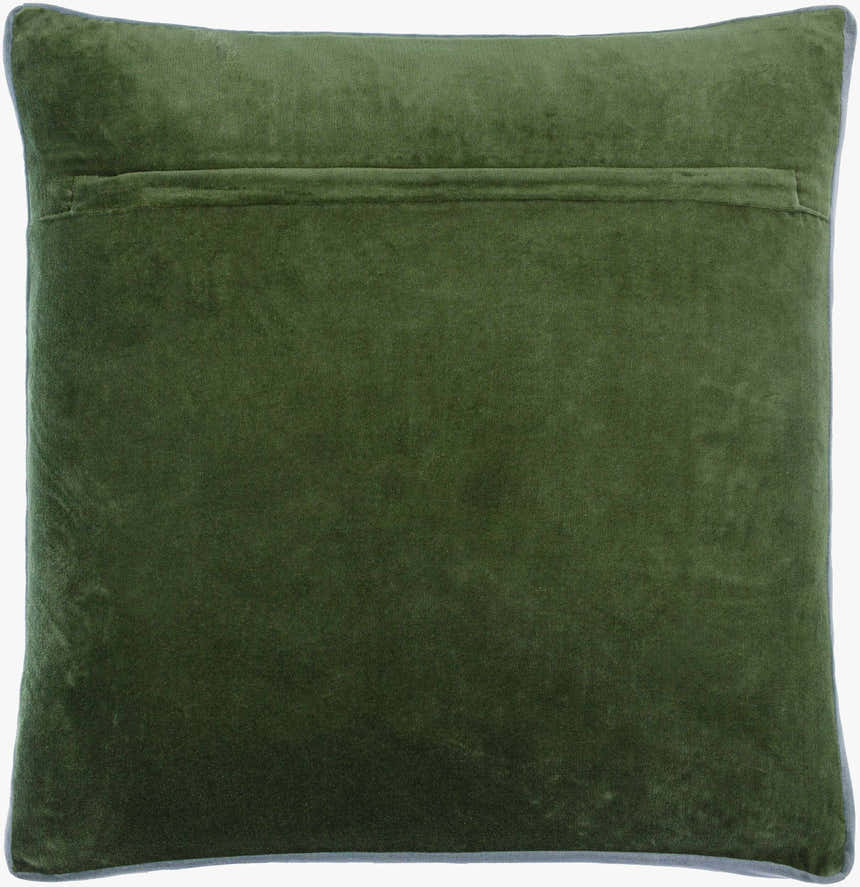 Silva Forest Green Vertical Pleated Texture Modern Cotton Accent Pillow - Clearance