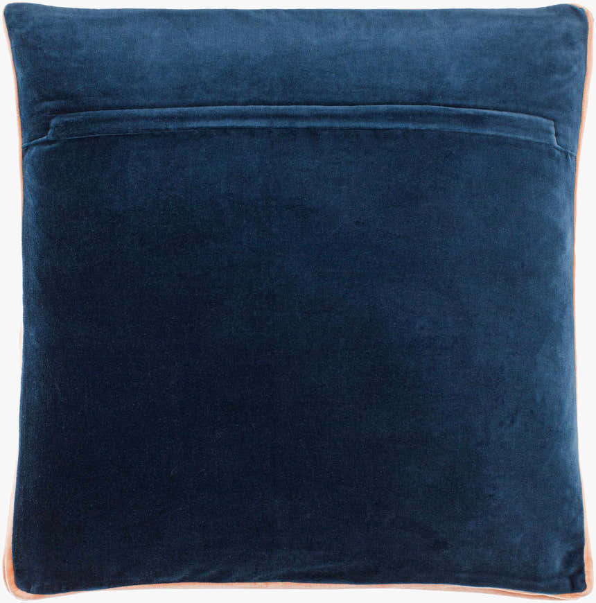 Noxen Deep Blue Vertical Pleated Texture Modern Cotton Accent Pillow - Clearance