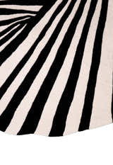 Sunflare Fan Black Hand Tufted 5x5 Wool Area Rug