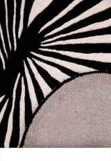 Sunflare Fan Black Hand Tufted 5x5 Wool Area Rug