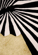 Sunflare Fan Black Hand Tufted 5x5 Wool Area Rug