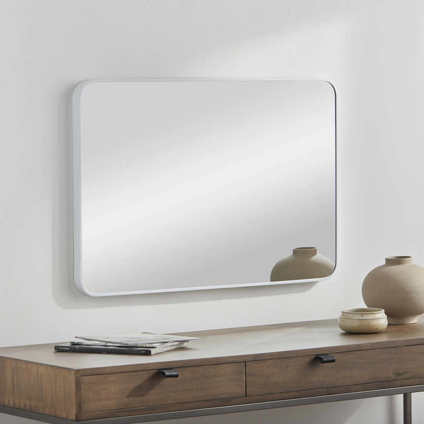 Sustinente White Carved Mirror - Clearance