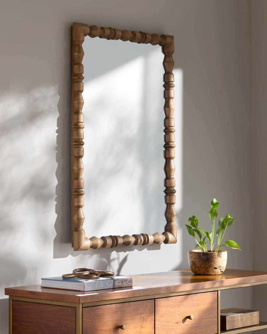 Xevae Camel Wood Mirror